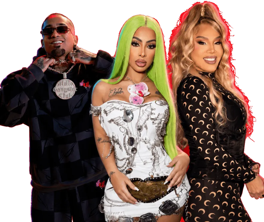 Bryant Myers, Yailin and Ivy Queen together